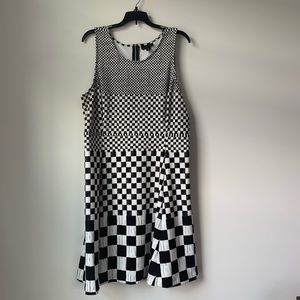 Worthington Black And White Checkered Dress